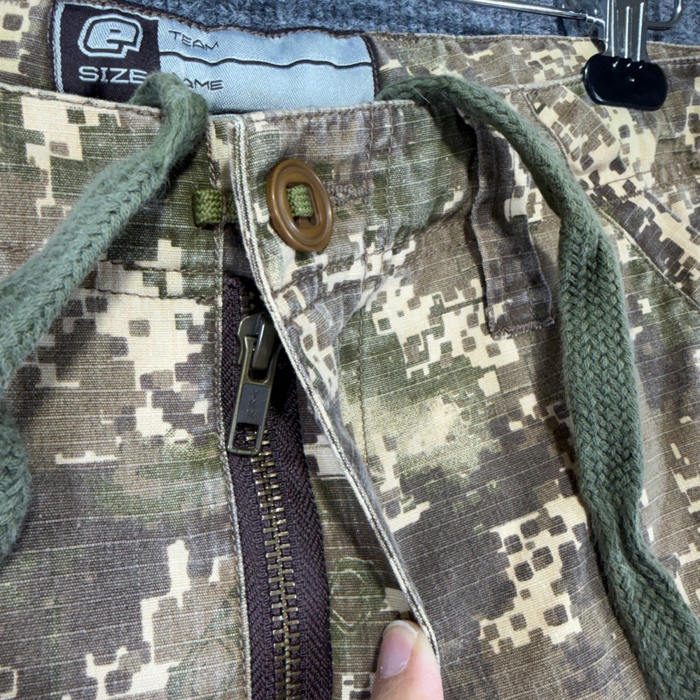 Empire Digital Camo Cargo Pants Mens Large Green Ripstop Tactical Drawstring Y2K - Picture 8 of 16